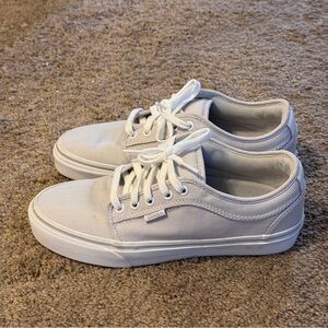 Vans Off The Wall Shoes Mens 7.5 Gray Lace Up Sneakers Logo Casual